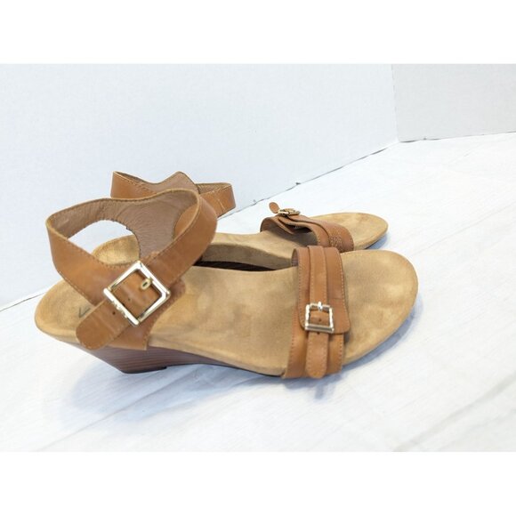 Vionic Noble Brown Laurie Wedge Sandals Tan Size 7 Comfort Beachy - Picture 5 of 15